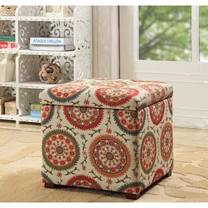 Frank Furniture Japanese Style Simple Design Ottoman Stool Upholstery Fabric With Pull Back Ottoman Bench