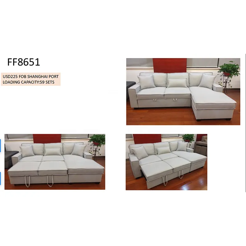 Lounge Folding Sofa Bed Modern Design Living Room Furniture Functional Sofa L Shape Sofa Bed