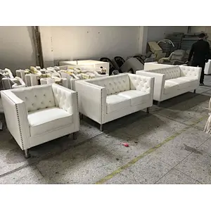 Frank Furniture Royal Luxury Modern Sofa Leather Couch Living Room Sofa High Large Back Pull Back Sofa Set Designs