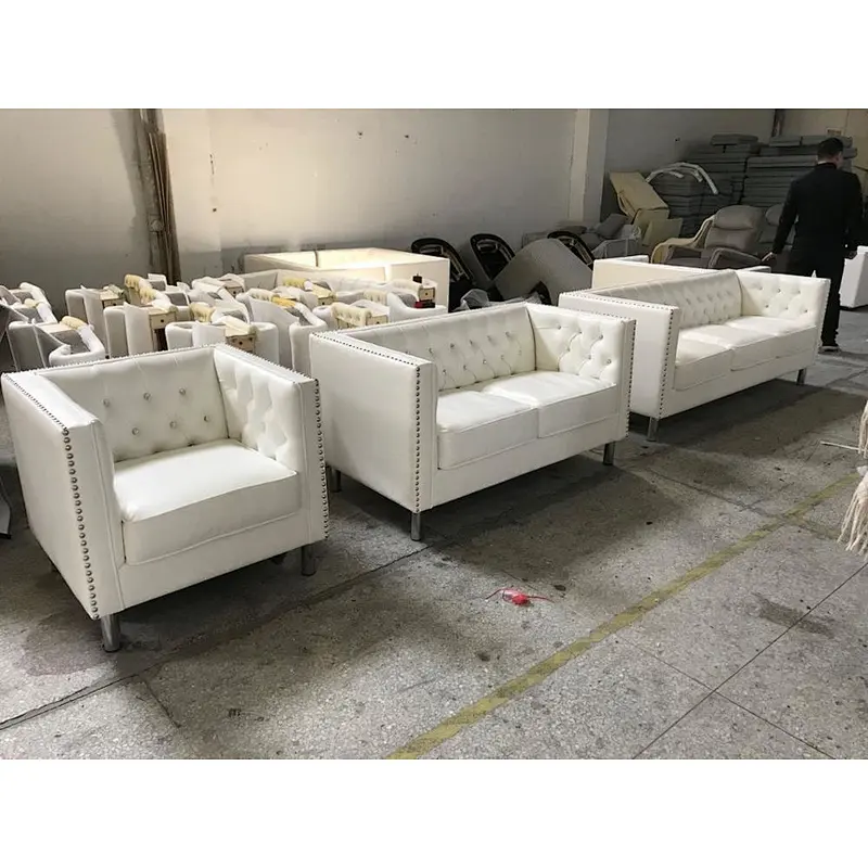 Frank Furniture Royal Luxury Modern Sofa Leather Couch Living Room Sofa High Large Back Pull Back Sofa Set Designs