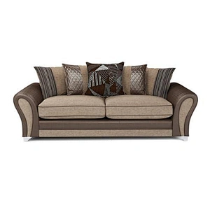 Modern mosaic contrast color leather with chenille soft sponge cushion comfortable double living room large sofa