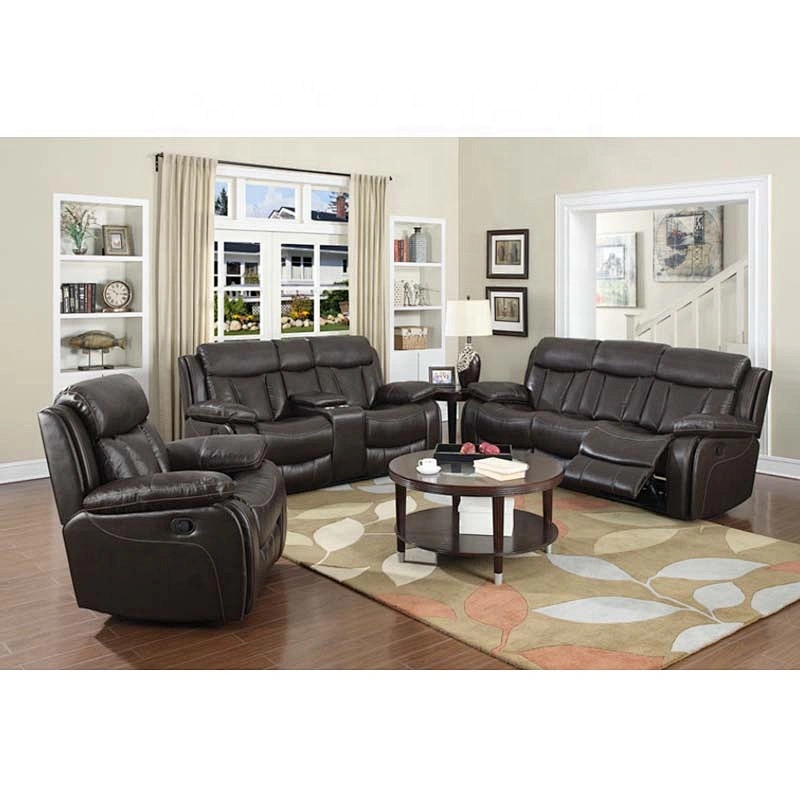 Europe design leisure recliner sofa set 7 seater sofa recliner chair with nail for living room furniture