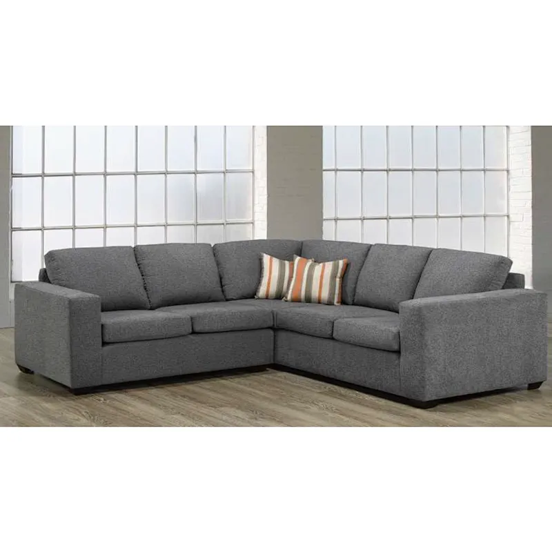 Dark gray high quality linen modern simple design six seat soft sponge cushion corner sofa set