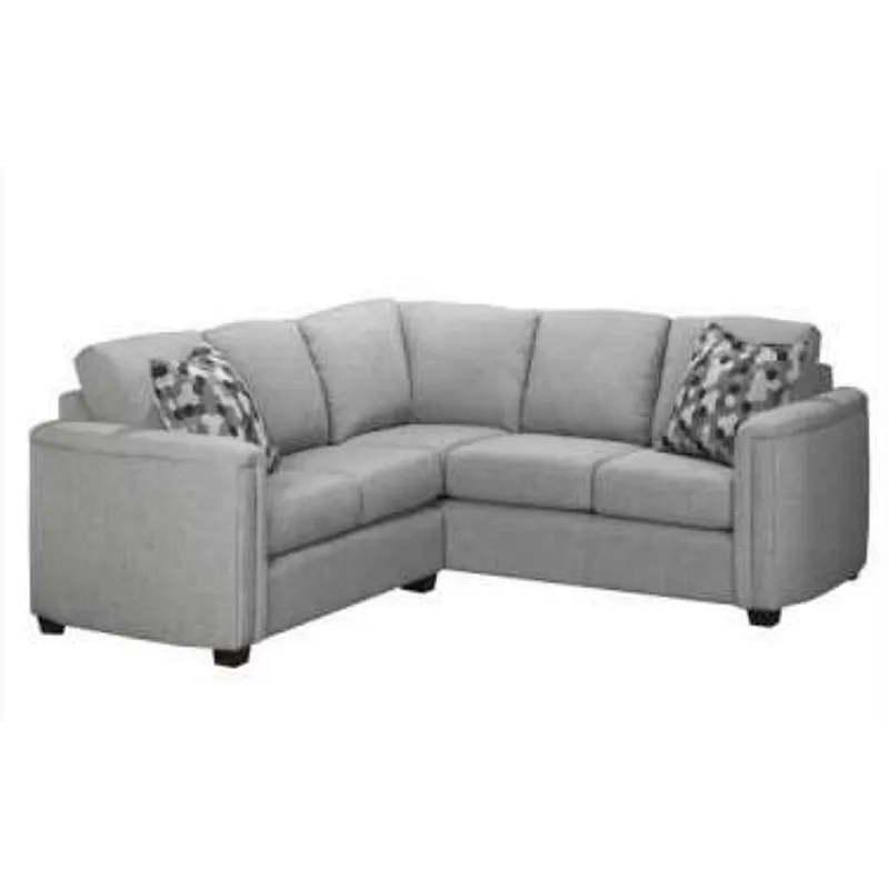 Modern style blue high quality linen triple seat with low armrests living room cut & sew sofa cover