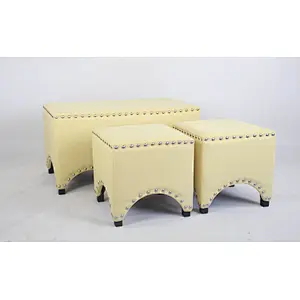 Wholesale Unique design fashion dice leather ottoman bench for living room