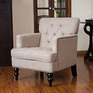 High Quality Modern Literary Design Style Grey Linen Material  Chair For Living Room