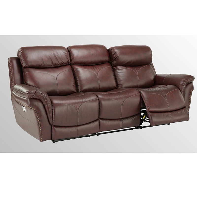 Frank Furniture Hot Selling Leather Electric Recliner Sofa Corner Sofa With Console Cup Holder 3 2 1 Recliner Sofa Set
