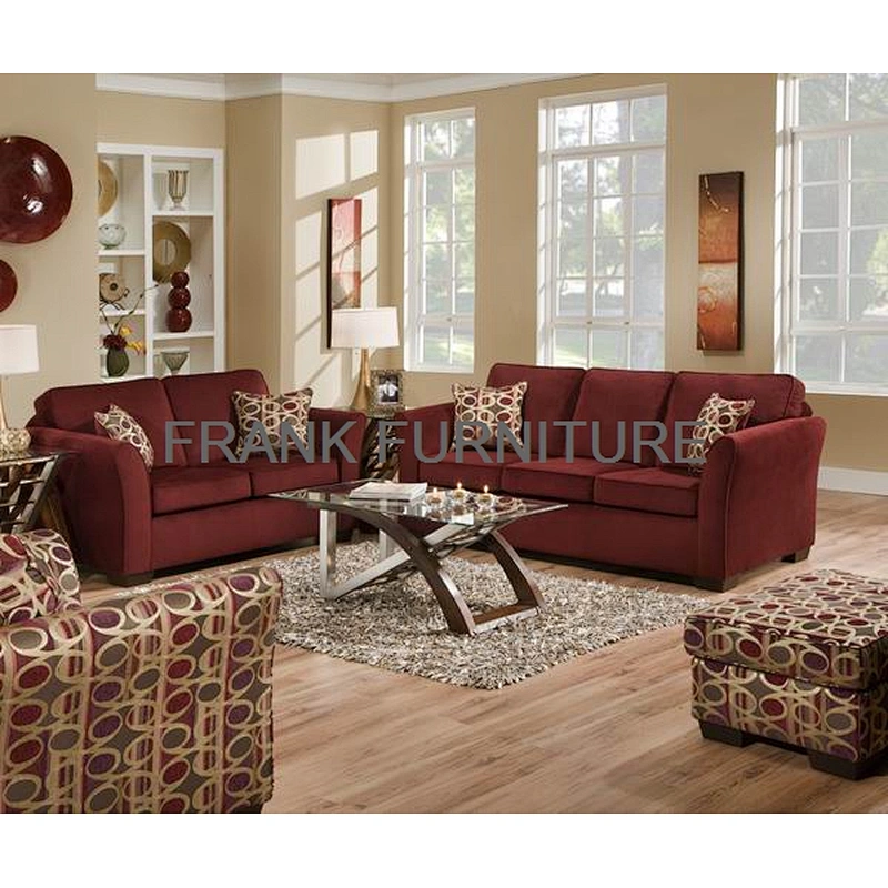 Modern brown 3+2 combination soft and comfortable linen sponge wooden living room furniture sofa set