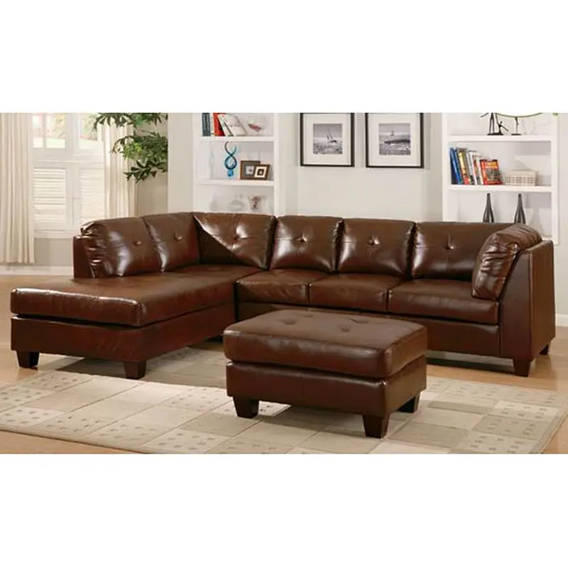 Black leather modern simple seven seat + recliner comfortable healthy home living room sofa set