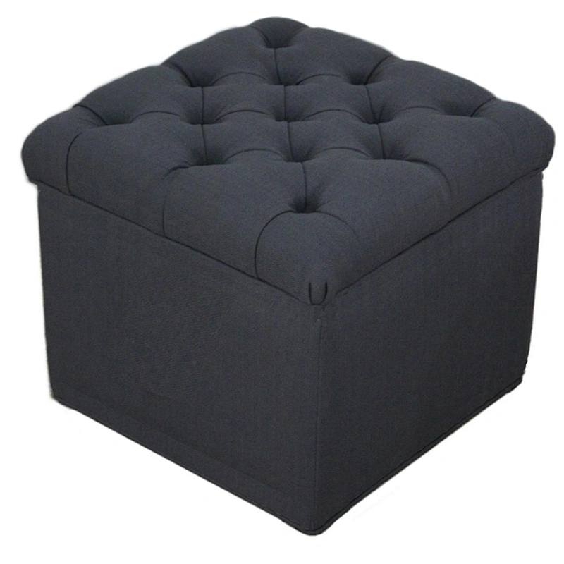 Frank Furniture European Style Upholstery Ottoman Stool Storage Wooden Base Ottoman Storage Bench