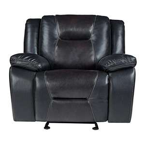 New Design High Quality Black Air Leather Living Room Furniture  Recliner Sofa Set