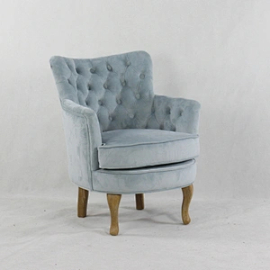 Modern cute style comfortable flannel with healthy pull buckle design wooden living room single chair