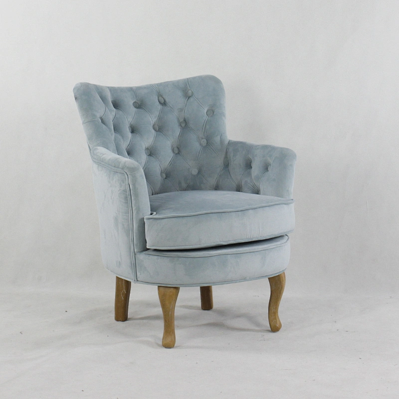Modern cute style comfortable flannel with healthy pull buckle design wooden living room single chair