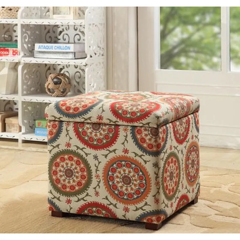 Frank Furniture Multi Color Ottoman Stool Leather Cup Holder Ottoman Storage Living Room Ottoman Storage Bench