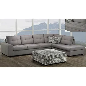 Dark Gray High Quality Burlap American Modern Style Plastic Foot Comfort Sponge Living Room corner sofa