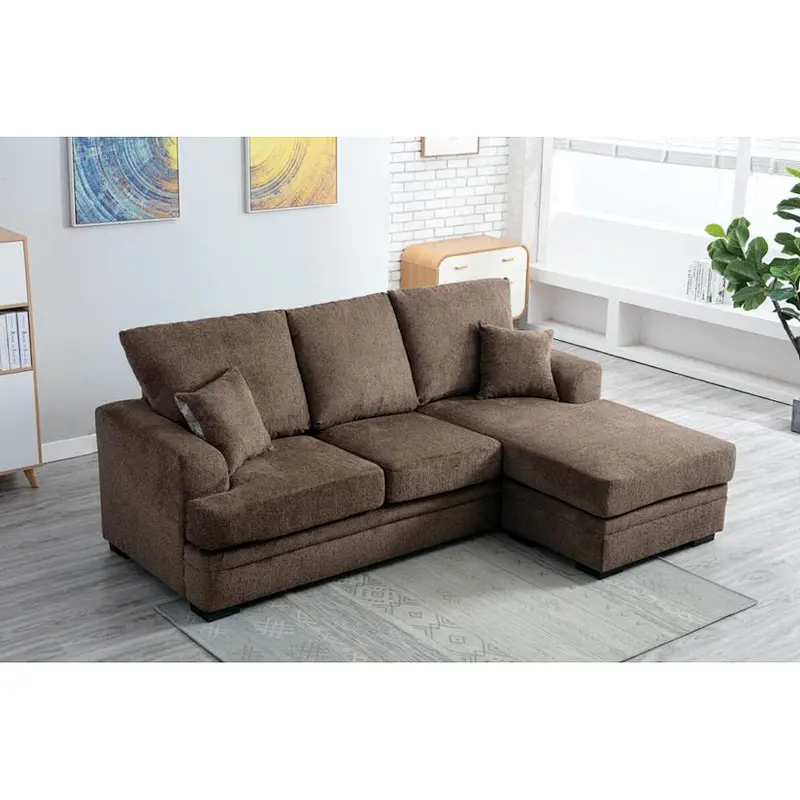 China Factory price living room Modern furniture Black Air leather or fabric sectional corner Chesterfield sofa