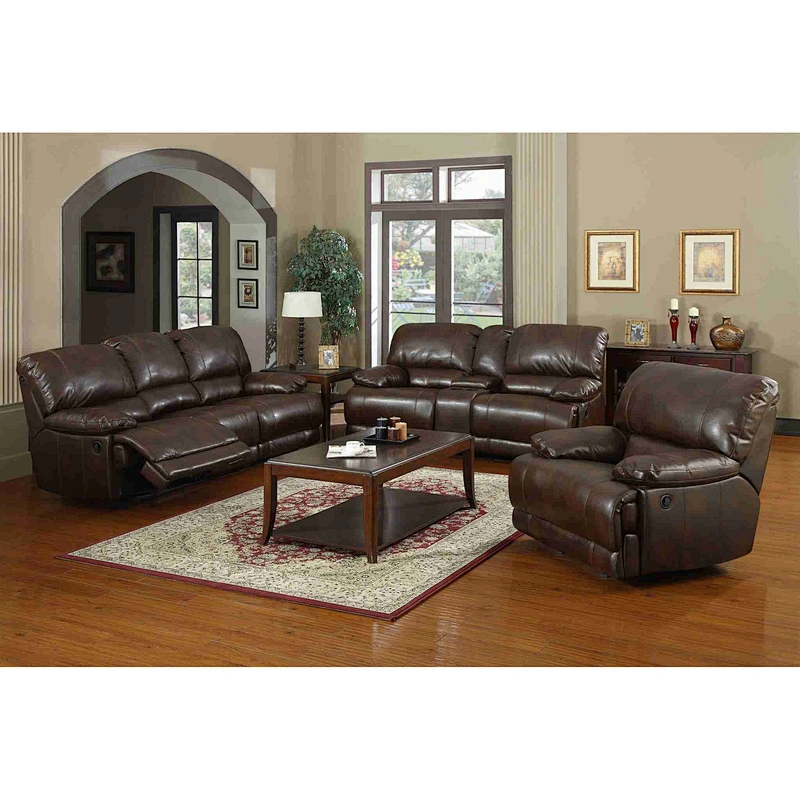 Indian leather high quality living room furniture double with coffee table multi-functional oversized lazy boy recliner sofa