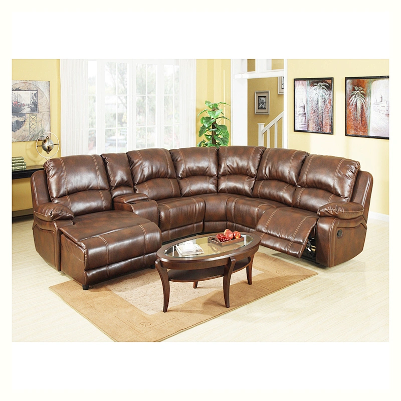 hign quality good sale new design carved wood and leather sofa sets