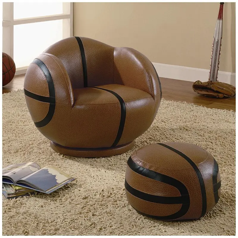 new soccer design Hot sell large football basketball ball shape basketball chair&ottoman