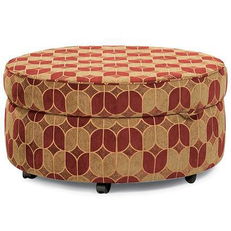 Pure white leather with beautiful foam nails round high quality living room ottoman