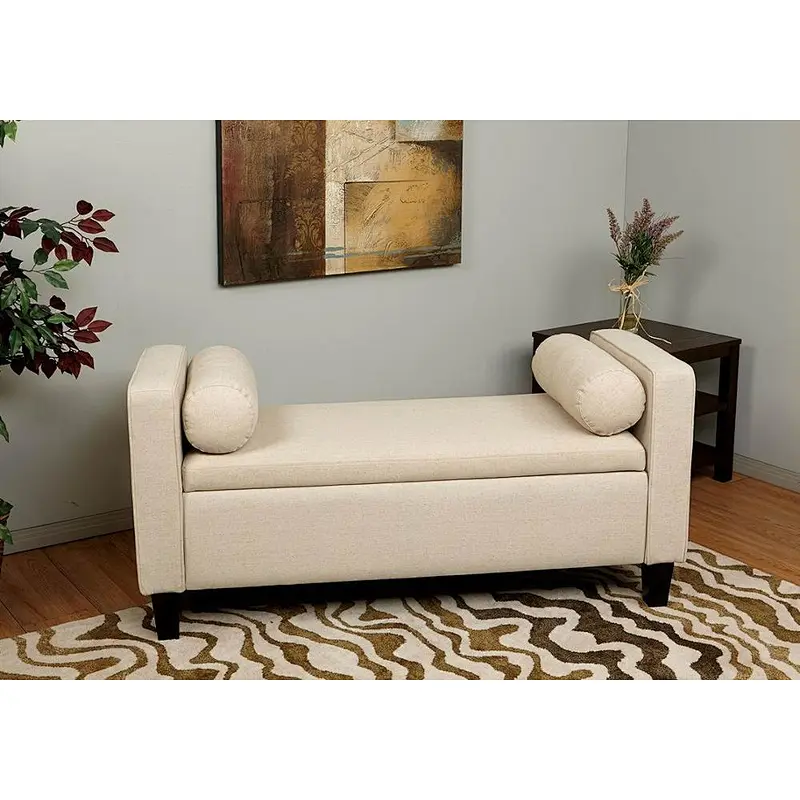 Frank Furniture Traditional Style Ottoman Stool Printed Fabric Ottoman Storage Cube Functional Ottoman Storage Bench