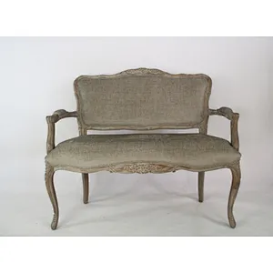 Antique French Style Carved Wooden Frame Couch Living Room Sofa Fabric Sofa Set