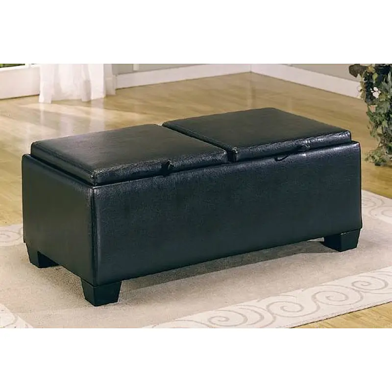 批发家居家具多功能黑色PU皮垫凳
