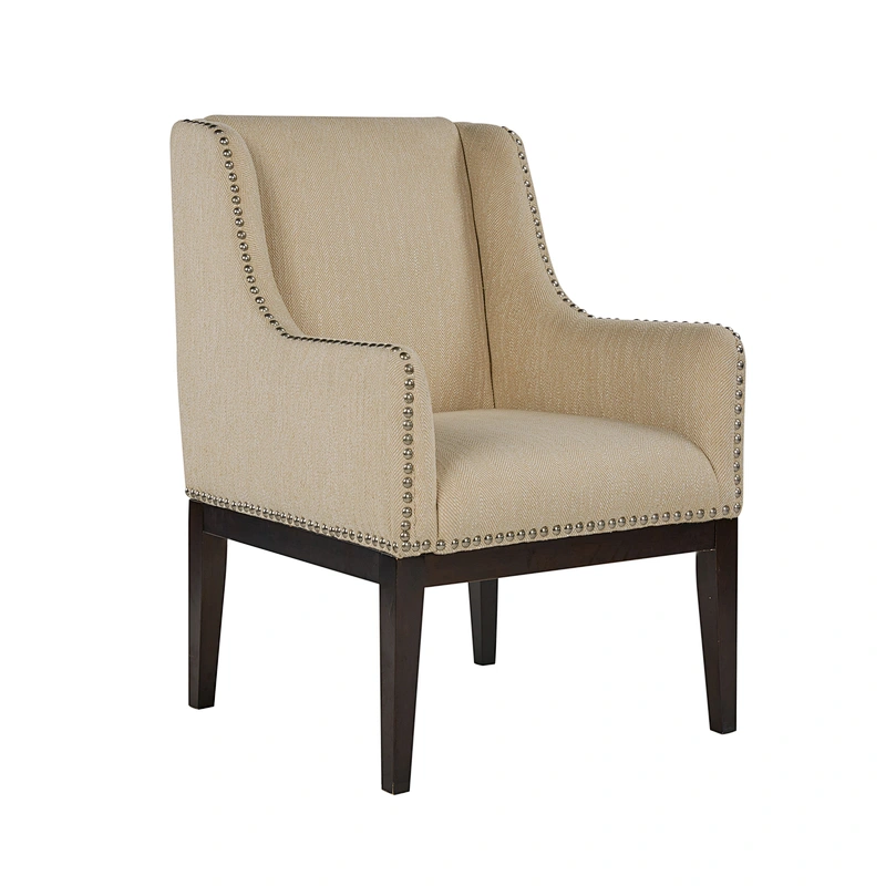 Modern design light striped linen sponge cushion rotatable living room furniture single chair