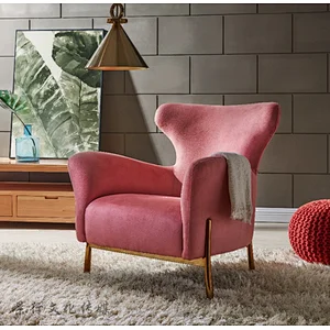 Living room furniture hot selling Red comfortable high back low foot high quality chair