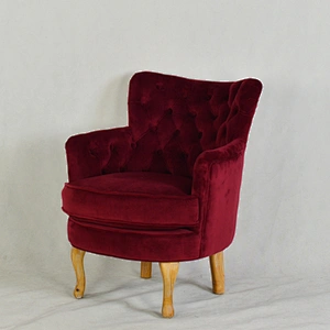 Blue modern luxury style with reasonable pull-button design with armrests wooden living room single chair