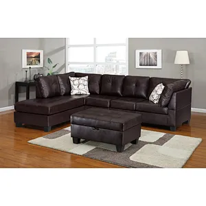 China Factory price living room Modern furniture Black Air leather or fabric sectional corner Chesterfield sofa
