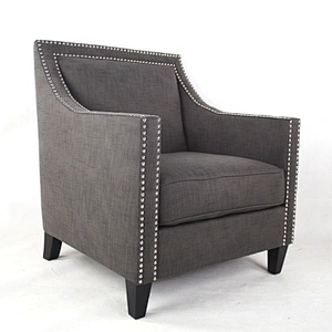 New Fashion Modern Luxury Design Single Sofa Set Fabric Sofa with Nails