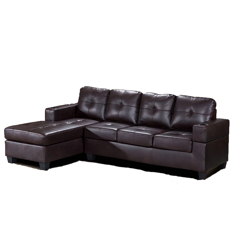 China Factory price living room Modern furniture Black Air leather or fabric sectional corner Chesterfield sofa