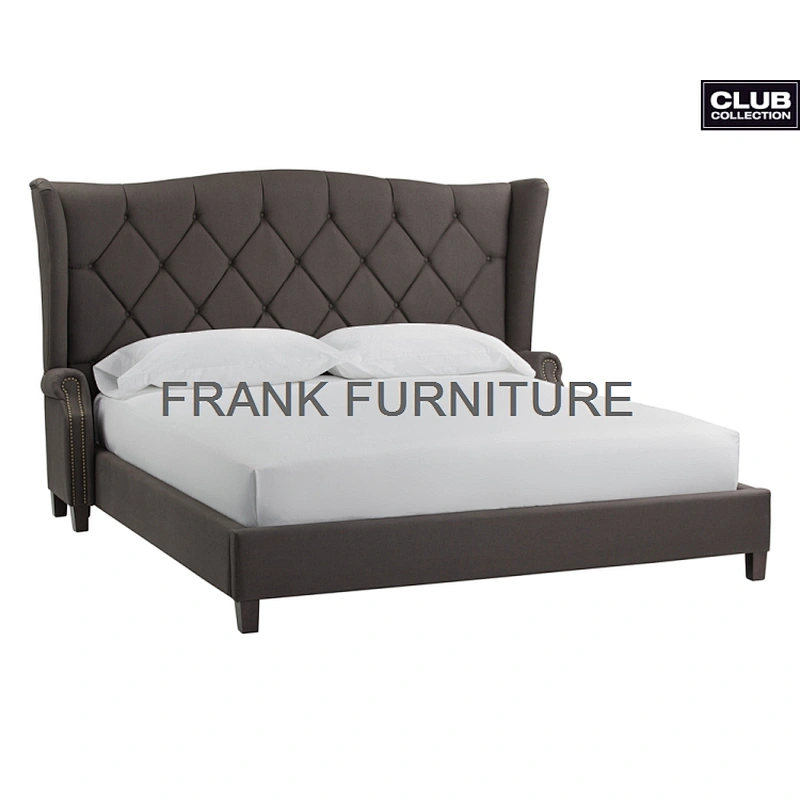 wholesale elegant European style wood double bed designs with box cube hotel sofa bed cover sets