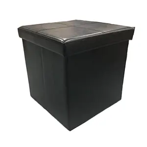 China manufacturer New livingroom furniture Modern fashion PU/PVC Leather square folding storage ottoman stool