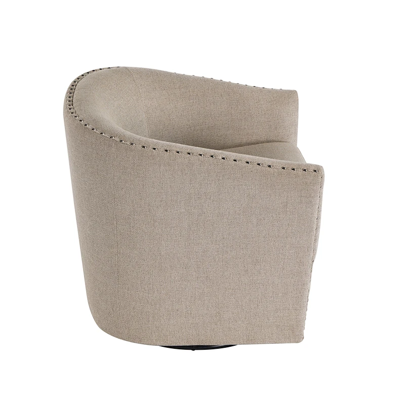 2019 hot selling furniture Modern round simple beige backrest with armrests rotating living room seat chair