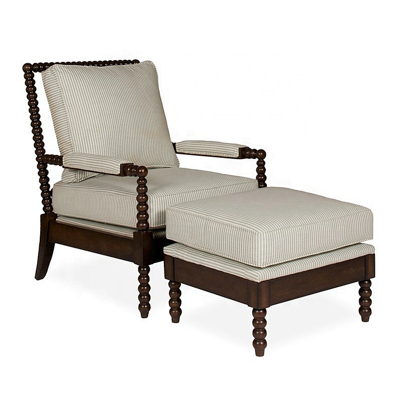 Fancy new modern lisure chair living room lounge chair with ottoman in door fabric chair and ottoman set