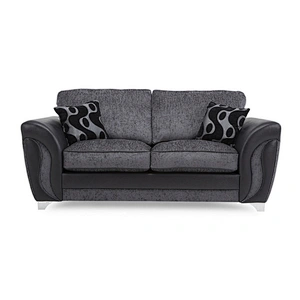 Modern mosaic contrast color leather with chenille soft sponge cushion comfortable double living room large sofa