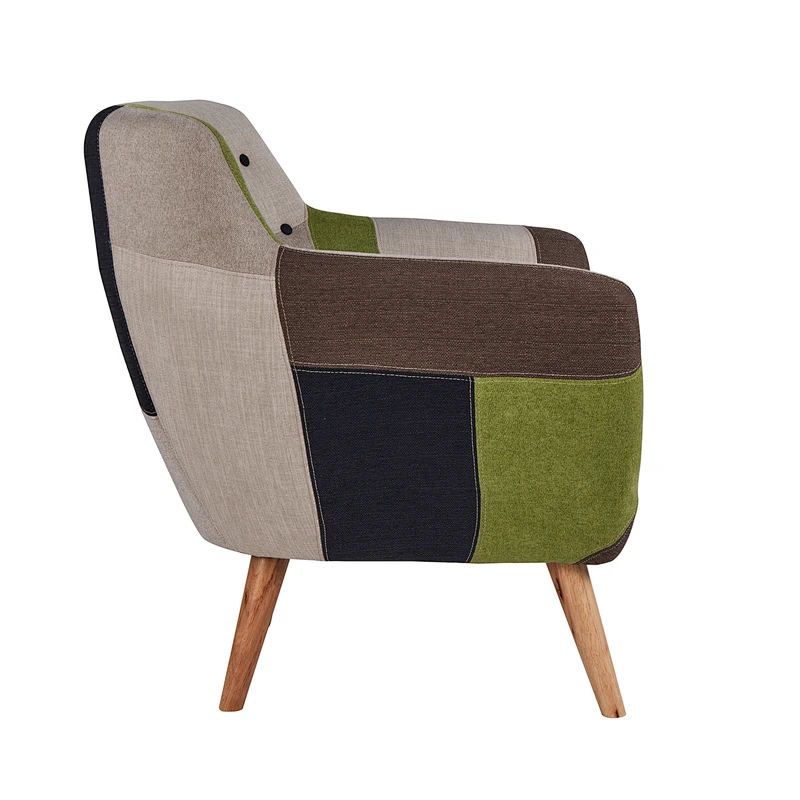Contrast stitching design Living room furniture high quality Solid wood with Beautiful pull buckle chair