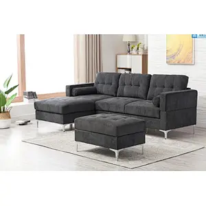 Custom Colors Minimalist Style Linen Fabric Modular Sectional Sofa
