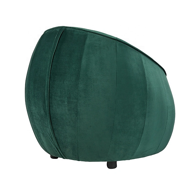 Modern Designs Furniture Popular Green Velvet Upholstery Round Single Seat Accent Chair for Living Room