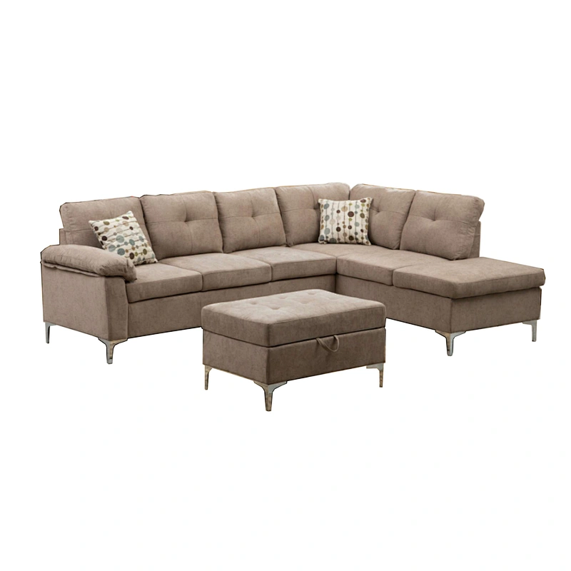 2019 Newest modern style hot selling high quality beautiful metal foot sectional sofa