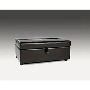 Black leather modern simple high quality portable home small living room Ottoman bed
