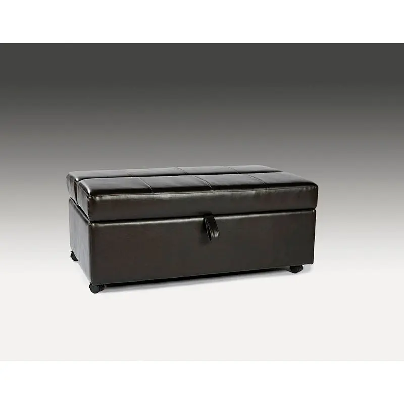Black leather modern simple high quality portable home small living room Ottoman bed