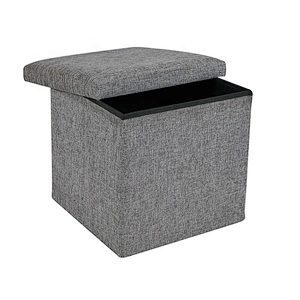 Folding Storage Square Ottoman Seat Stool Box Footrest