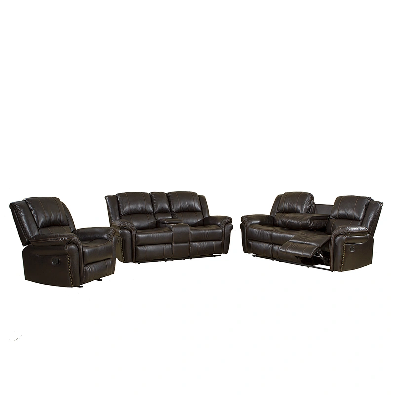 福蓝格家具新款皮革电动躺椅沙发与下拉式桌杯架躺椅沙发套装