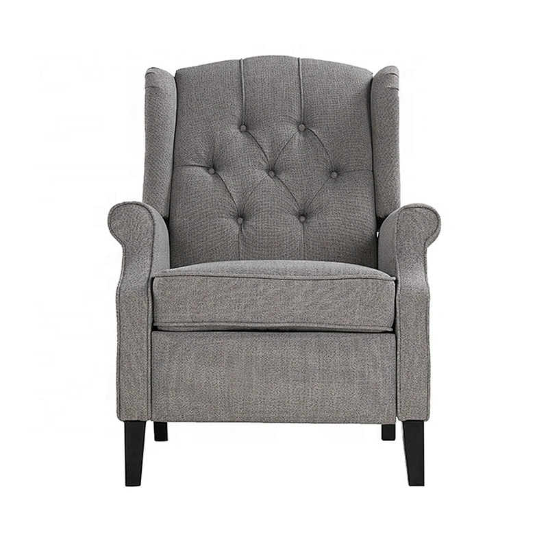 New Model Red Linen High Back Sofa Chair With Buttons For Living Room