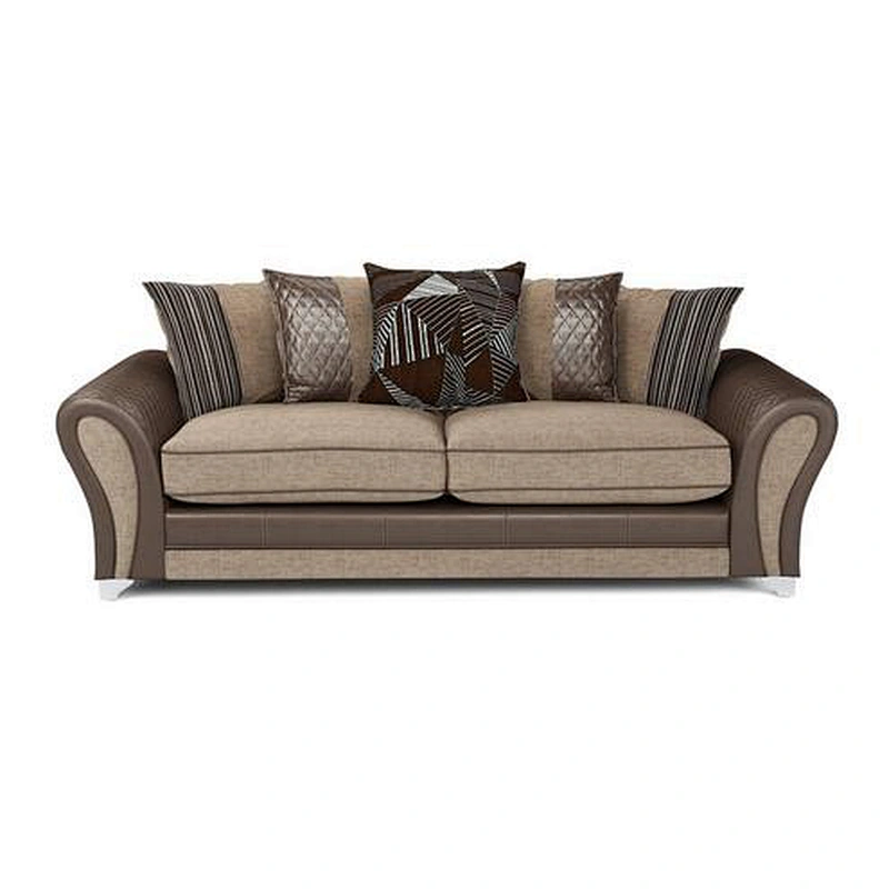 Brown healthy soft sponge cushion vintage style high quality metal foot living room loveseat sofa