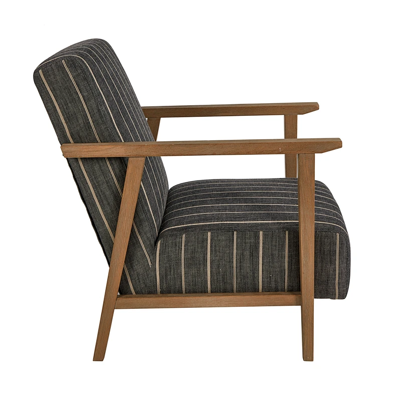 Living room furniture Simple and comfortable striped soft seat high quality Solid wood frame chair