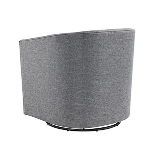 2019 hot selling furniture Modern round simple Dark grey fabric backrest with armrests rotating living room seat chair